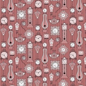 Whimsical Retro Clocks on Pink