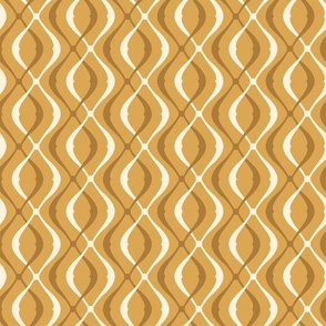 Large Gold Interlocking Retro Twist Pattern 