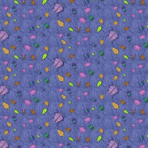 MEDIUM Luminous Bugs on Purple background