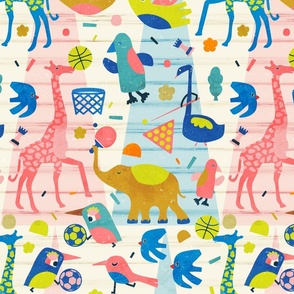 Game Room Kids Wallpaper | Animals | Multicolor | medium scale ©designsbyroochita