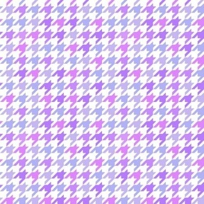 1/2” Houndstooth Check, Lavender Tones on White