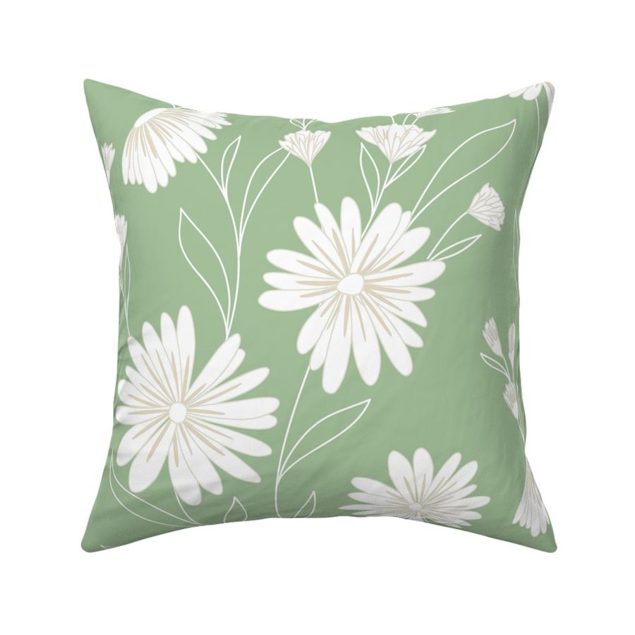 RETRO Daisies- Sage