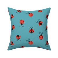 Ladybugs on Blue bright - 2 inch