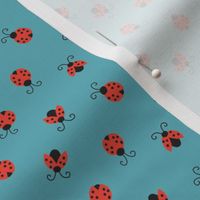 Ladybugs on Blue bright - 1/2 inch