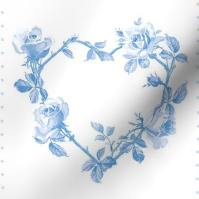 Swedish Folk Heart Wreath in Blueberry Blue
