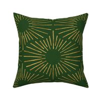 Art Deco Sunshine - New Gold on Emerald (Jumbo Scale)