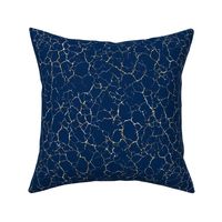 Kintsugi Cracks - Medium Scale - Navy Blue and Gold - Dark Blue