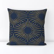 Art Deco Sunshine - New Gold on Dark Blue (Jumbo Scale)