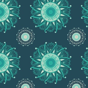 Kangaroo Paw Mandala on Teal - Medium