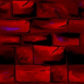 Italian moody rich reds handdrawn painterly horizontal rustic bricks small Deep rich reds and purple dark academia