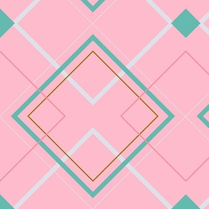 Art deco squares pink