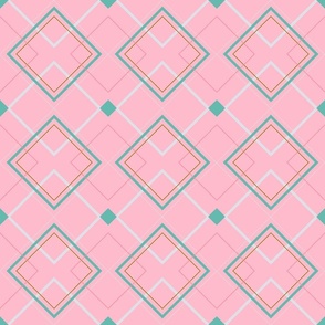 Art deco squares pink small