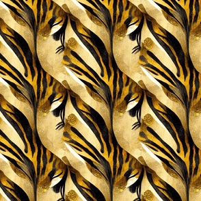 Wild Glamour, Gold Tiger Print, Animal Print, Jungle Print, Bold Print, Vibrant Colors, Luxury, Wildlife