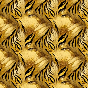 Wild Glamour, Gold Tiger Print, Animal Print, Jungle Print, Bold Print, Vibrant Colors, Luxury, Wildlife