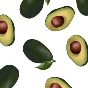 Avocado on white