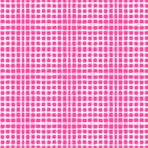 Painted Gingham in Fuschia