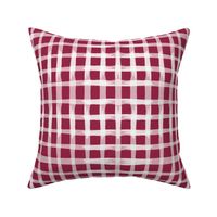 Burgundy Painted Gingham / Large Scale 