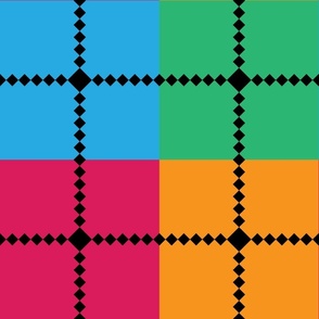 Colourful Black Dotted Grid Pattern