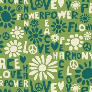 Flower power in dusty green harmony