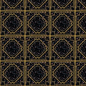 Art deco and leopard squares black small