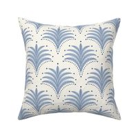 little palm fans - light blue with accent dots