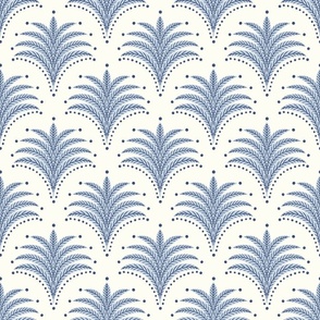 little palm fans/light blue with accent dots