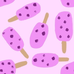 Violet Popsicle Ice Cream on Pink Background