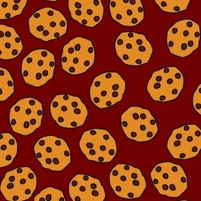 cookie print on redish brown repeat