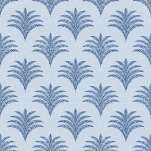 little palm fans/textured cerulean