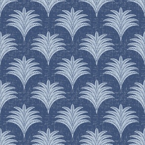 little palm fans/textured navy blue