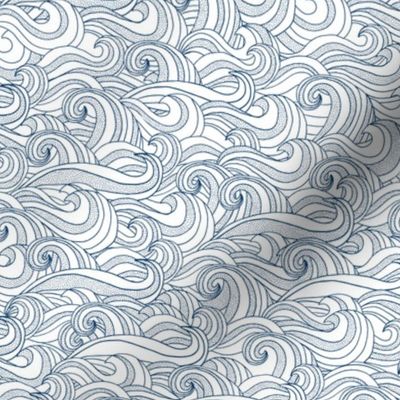 Vintage nautical ocean waves fabric,wallpaper