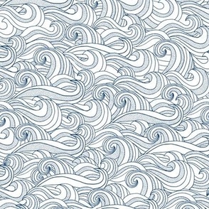 Vintage nautical ocean waves fabric,wallpaper