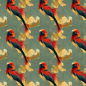 Wild Glamour, Scarlet Macaw Print, Animal Print, Jungle Print, Bold Print, Vibrant Colors, Luxury, Wildlife