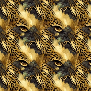 Wild Glamour, Gold Jaguar Print, Animal Print, Jungle Print, Bold Print, Vibrant Colors, Luxury, Wildlife