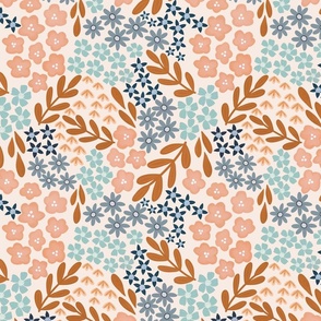 Meadow Wildflowers - Dusty Blue - Large 10.5x10.5 Inch