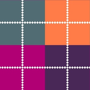 colourful grid with white dotted grid pattern large scale