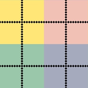 Black Dotted Grid with Pastel colors