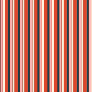 Stripes - red, pink, teal