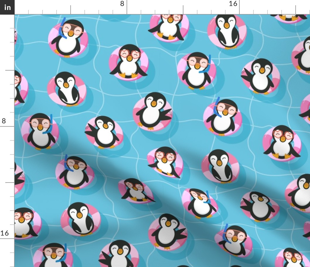 Animals on vacation - Pool penguin party (small size version)