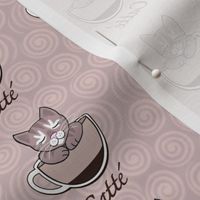 Sleepy catté cats on light coffee swirls