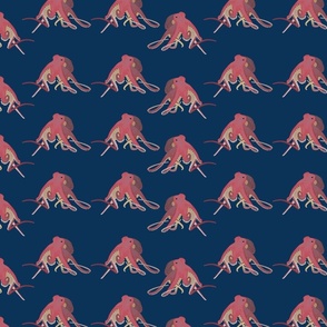 Octopus blue background - small