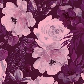 Vintage Floral chaos Dark purple