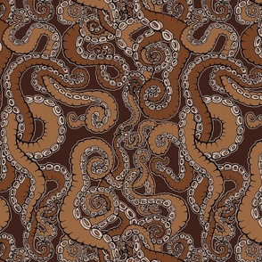 (M) Tentacoli! Earth Sepia Brown 12x10 LeonardosCompass Tentacle Octopus Tentacles 14426293