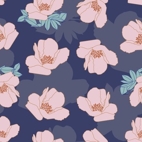 24" - FLORAL PATTERN / PINK & BLUE