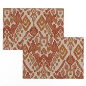 abstract kelim pattern with warm oranges on beige background - large scale