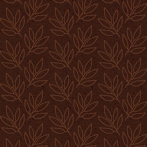 boho earth branches of leaves - hand-drawn leaves on earth tones  - botanical fabric and wallpaper