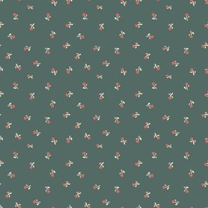 Ditsy Paper Blooms (small) Teal