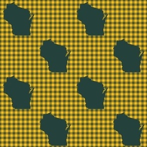 Wisconsin On Green And Gold Plaid 