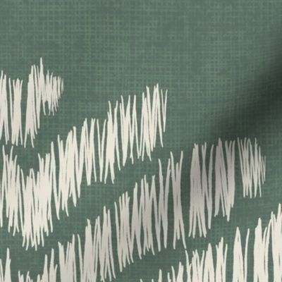 boho casual ikat fan - bold green - boho textured ikat style wallpaper and fabric