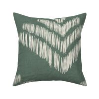 boho casual ikat fan - bold green - boho textured ikat style wallpaper and fabric